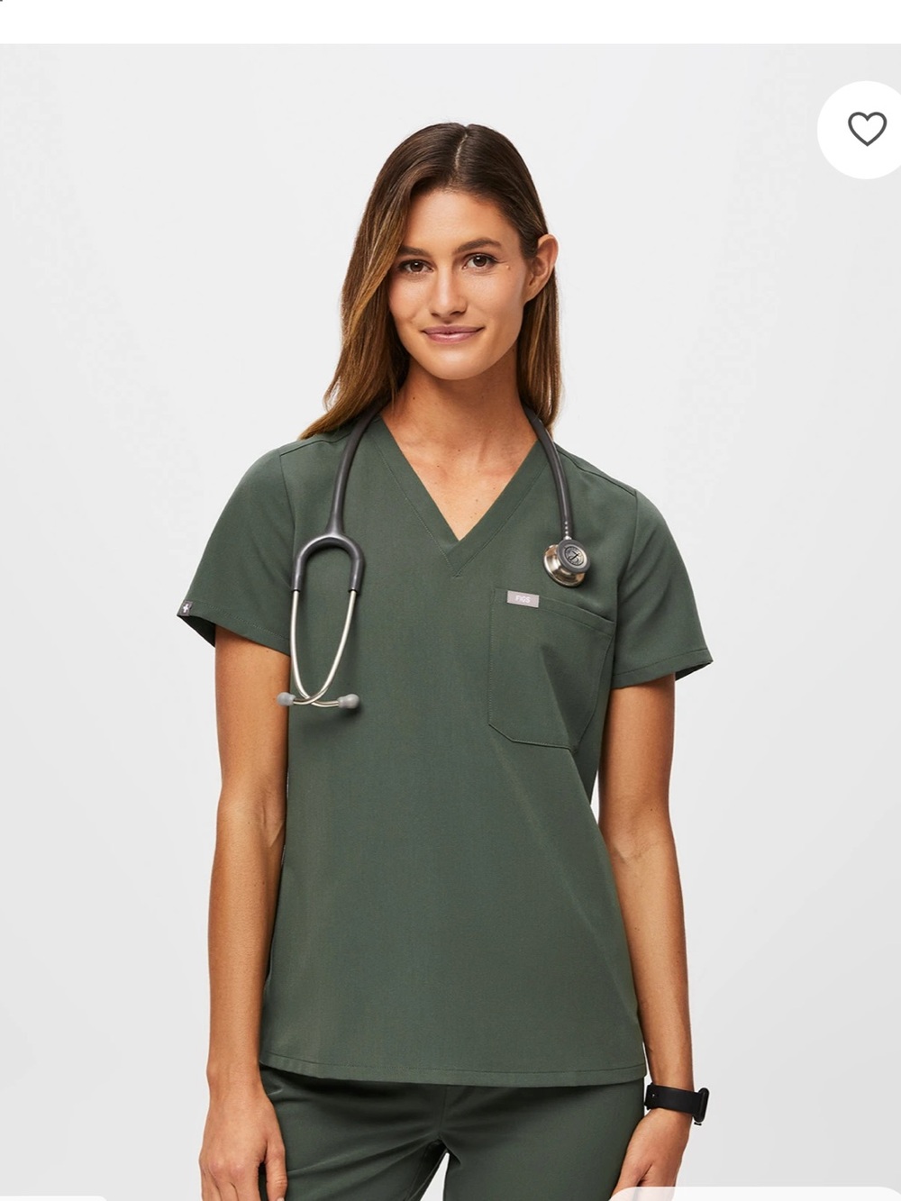 Figs Moss Green Catarina Scrub Top - Women